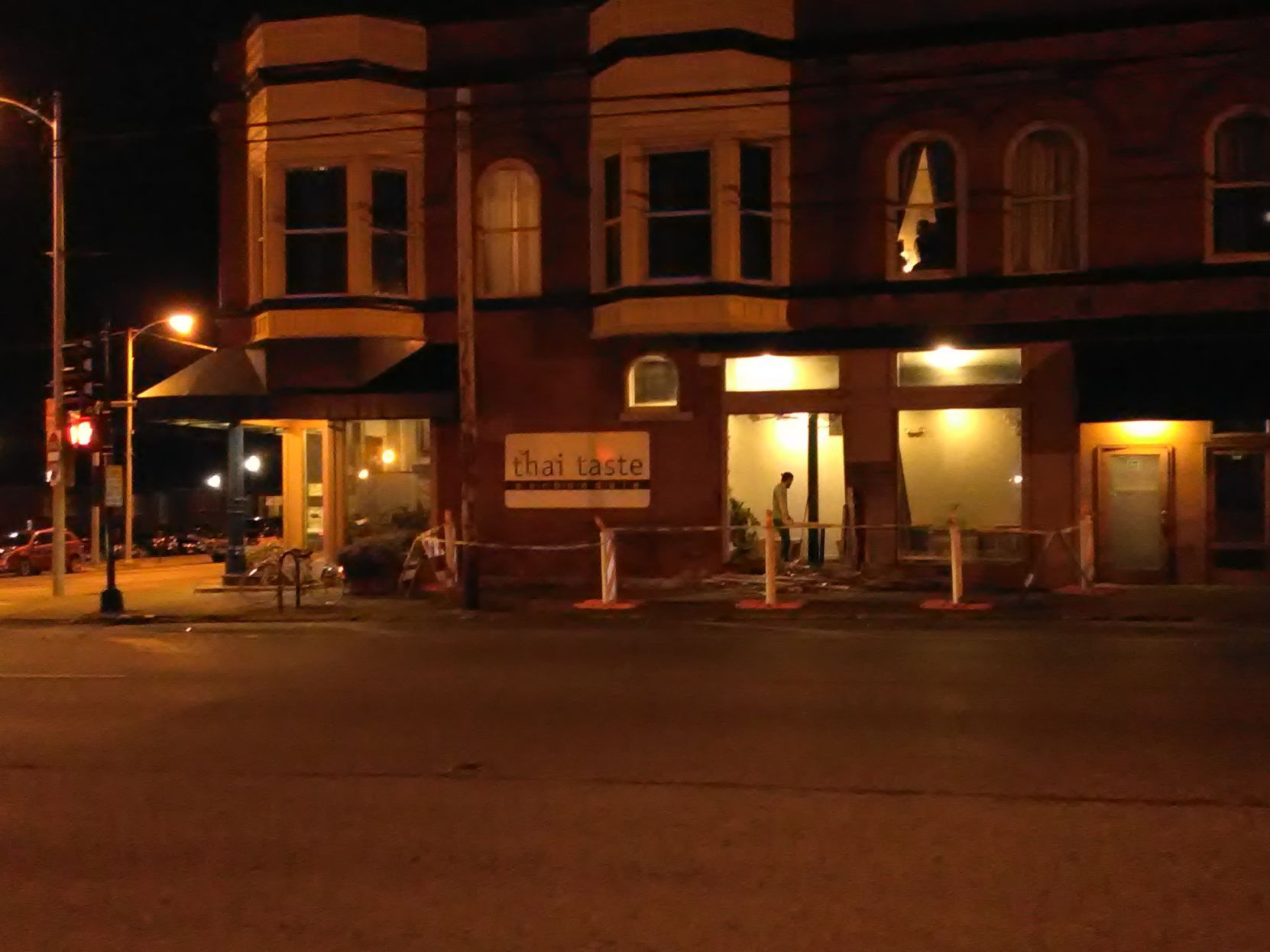 Vehicle crashes into wall of Thai Taste restaurant